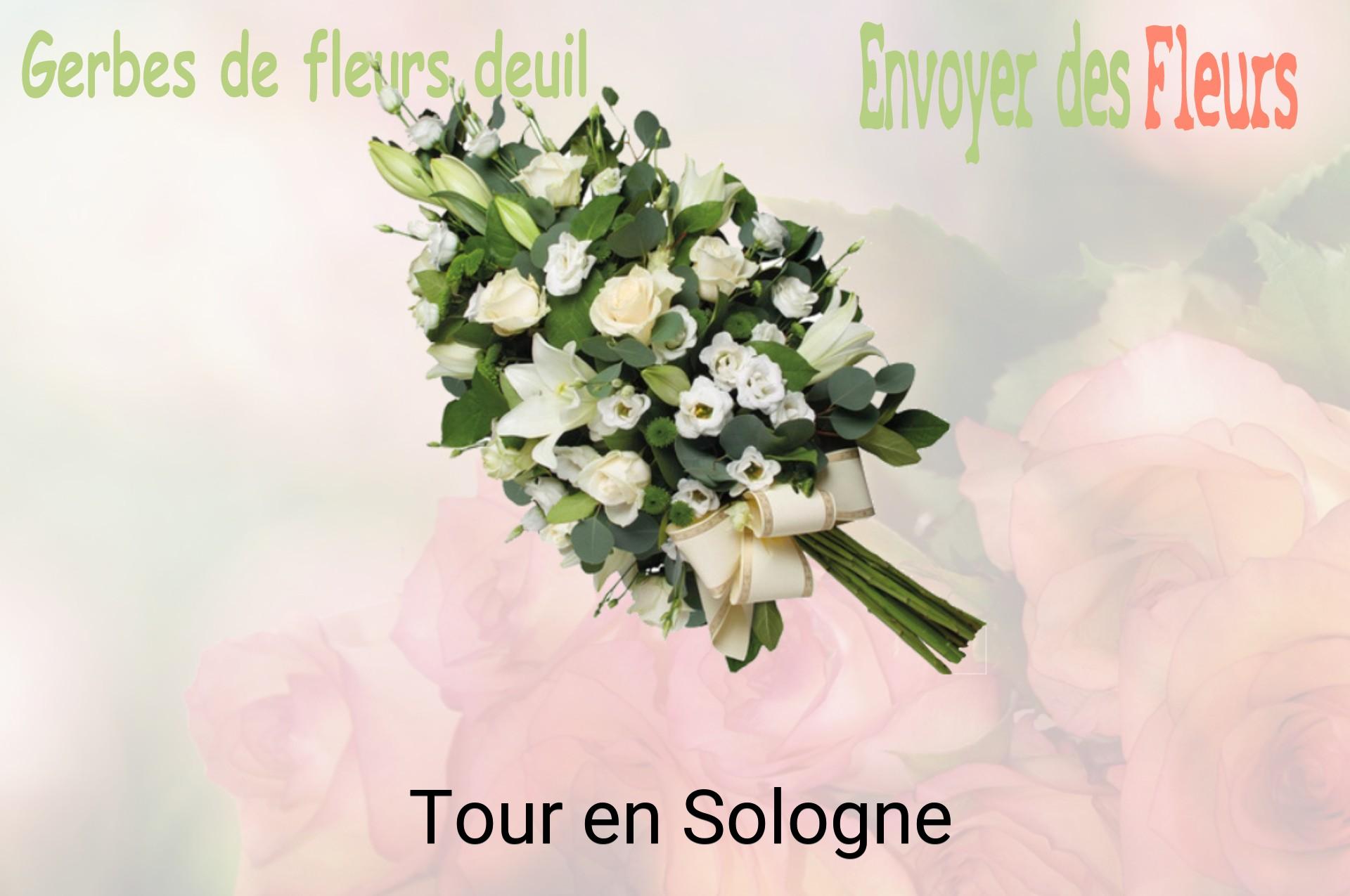 Gerbe de fleurs de deuil livrée à Tour-en-Sologne